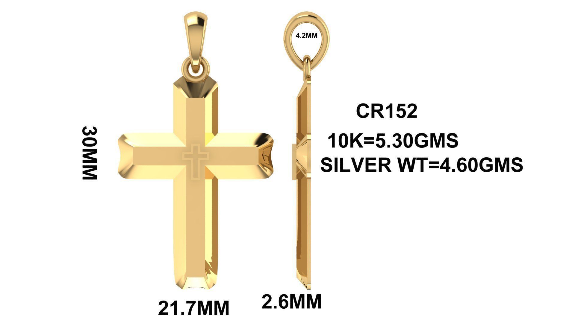 CROSS PENDANT CR152 3D print model_6