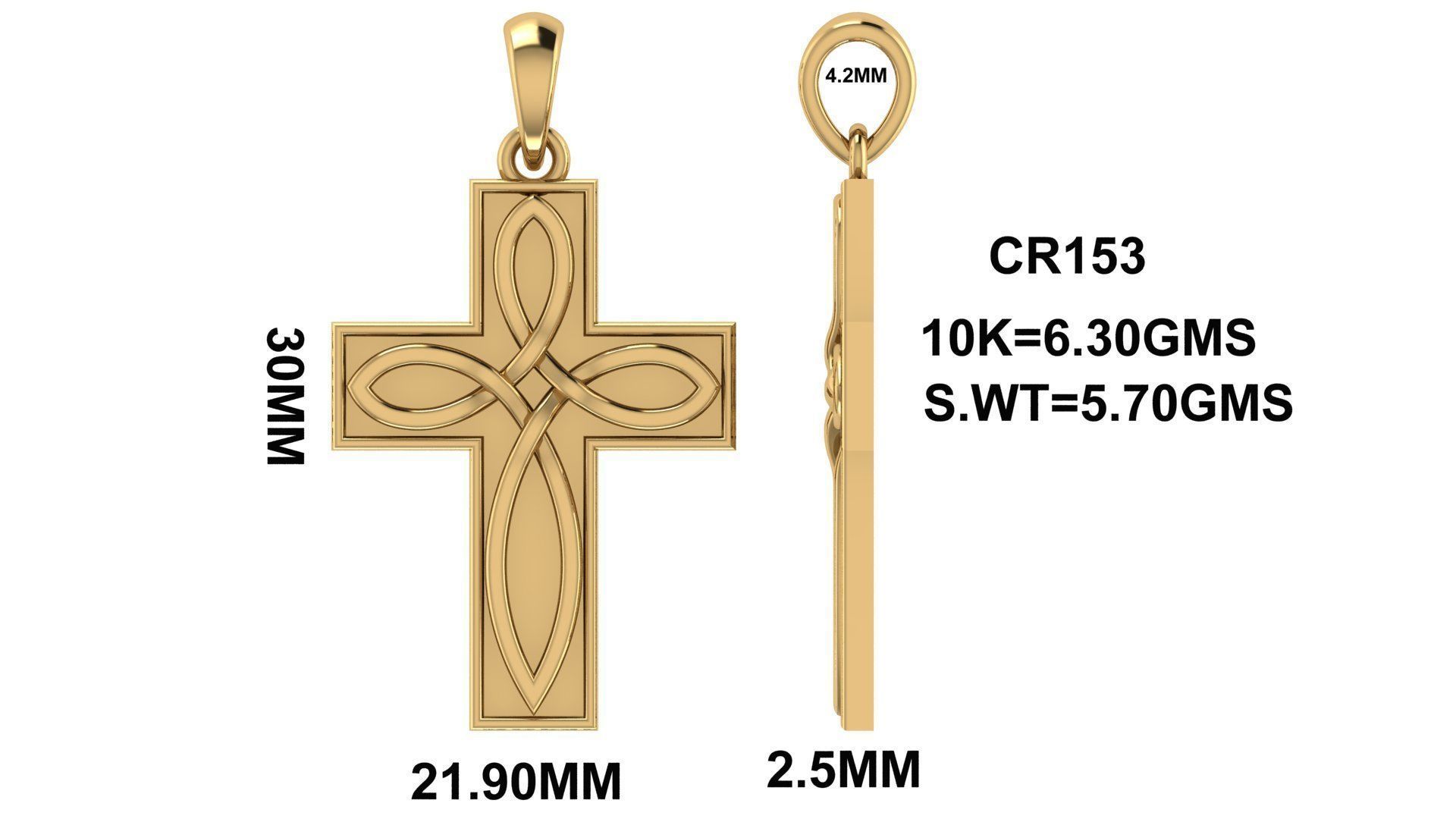 CROSS PENDANT CR153 3D print model_6