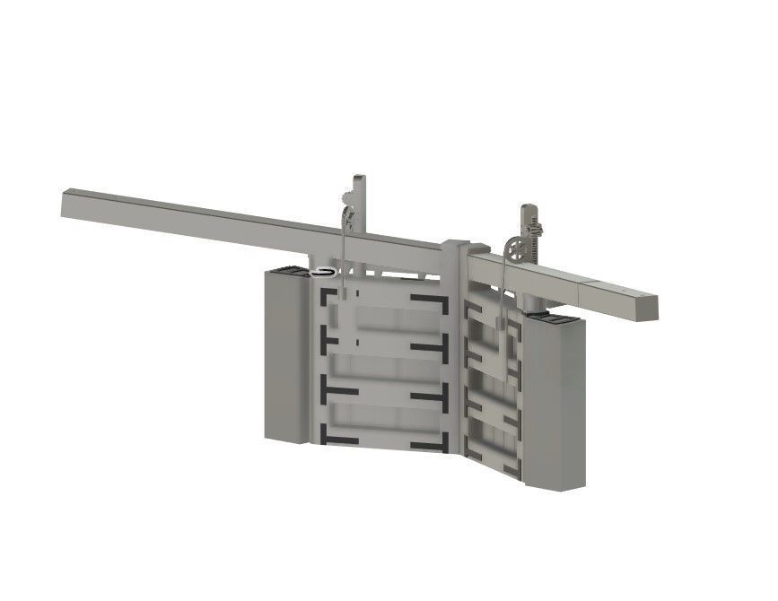 Model Railway Canal Lock Gates 3D print model_5
