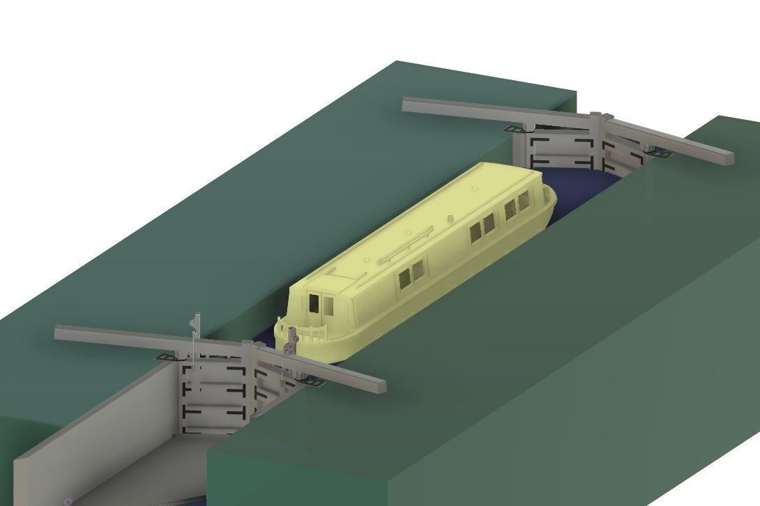 Model Railway Canal Lock Gates 3D print model_6