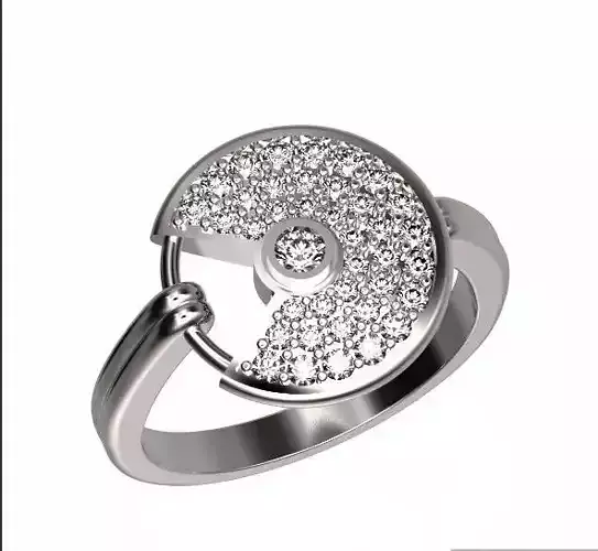 round wedding ring Amulette  Diamonds  3D print model