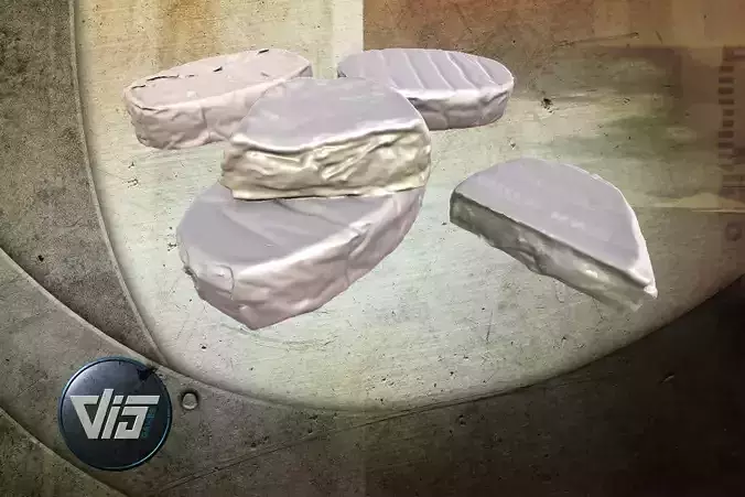 Scanned Camembert Pieces