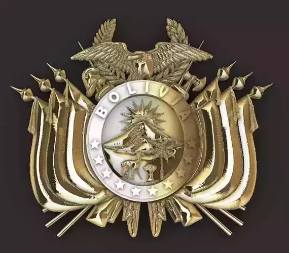 Escudo de Bolivia - Coat of Arms Bolivia 3D print model