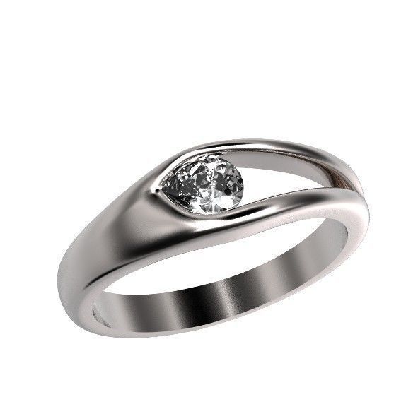 ring Floating Diamond pear 371 3D print model_24