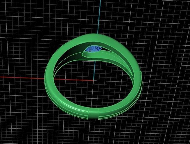 ring Floating Diamond pear 371 3D print model_32