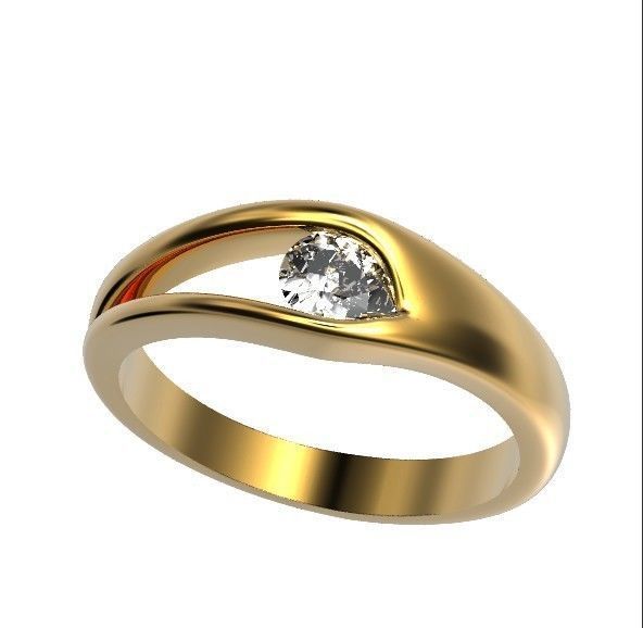 ring Floating Diamond pear 371 3D print model_17