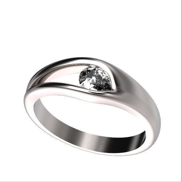 ring Floating Diamond pear 371 3D print model_45