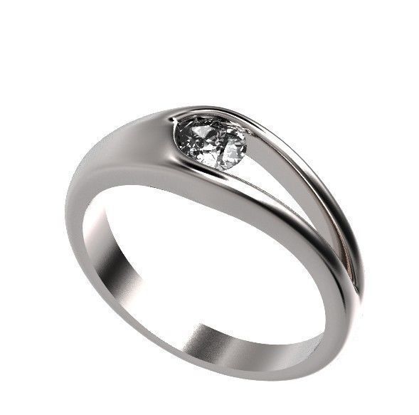 ring Floating Diamond pear 371 3D print model_48