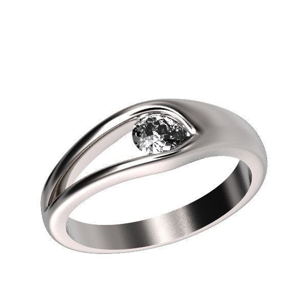 ring Floating Diamond pear 371 3D print model_1