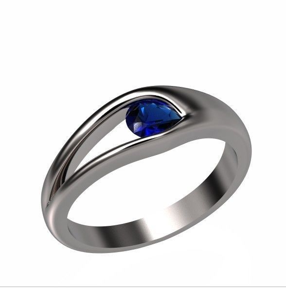 ring Floating Diamond pear 371 3D print model_44