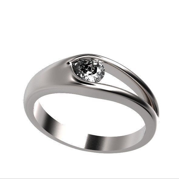 ring Floating Diamond pear 371 3D print model_46