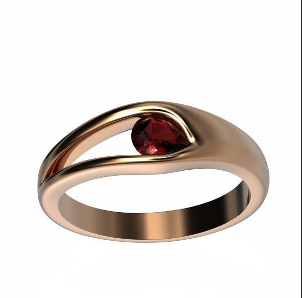 ring Floating Diamond pear 371 3D print model_13