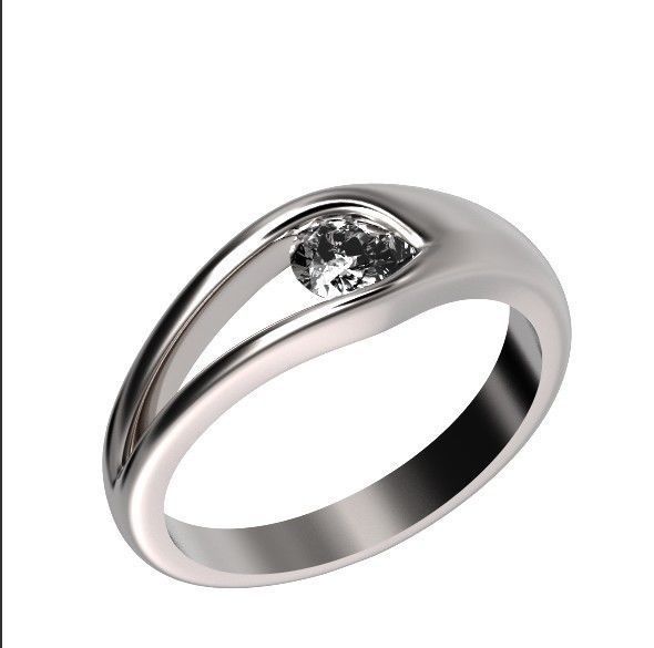 ring Floating Diamond pear 371 3D print model_19