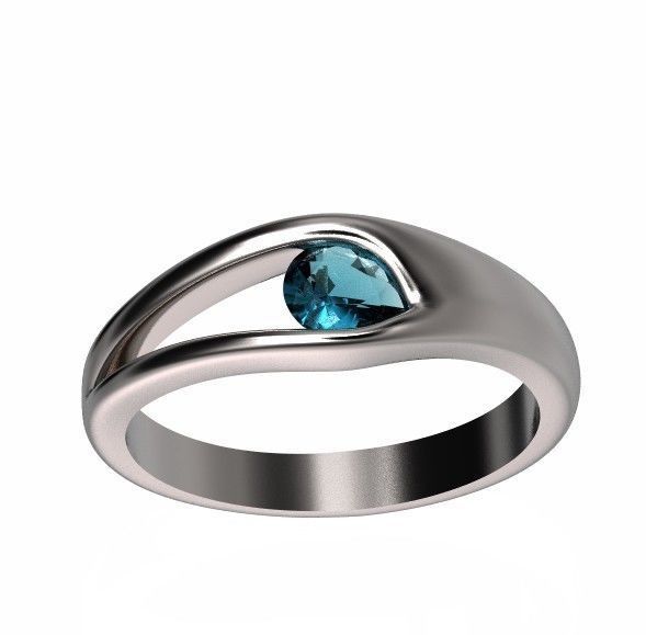 ring Floating Diamond pear 371 3D print model_52