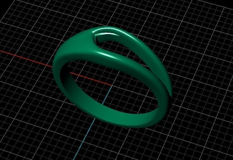 ring Floating Diamond pear 371 3D print model_35