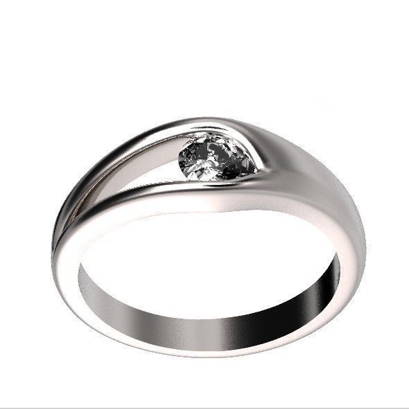 ring Floating Diamond pear 371 3D print model_40
