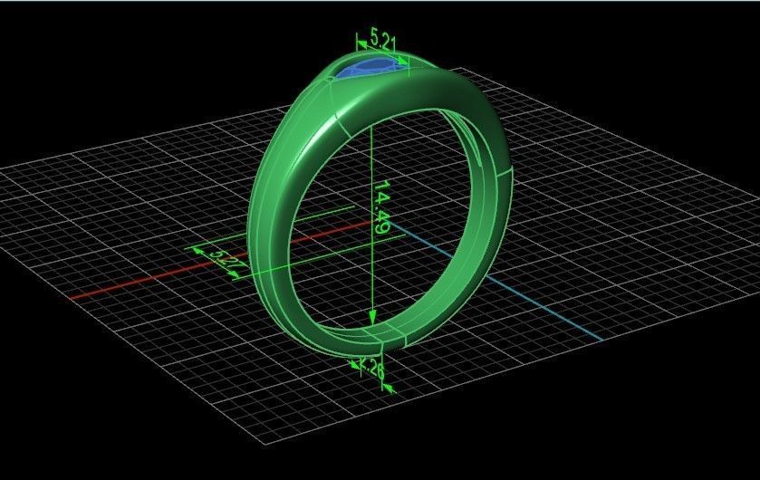 ring Floating Diamond pear 371 3D print model_30