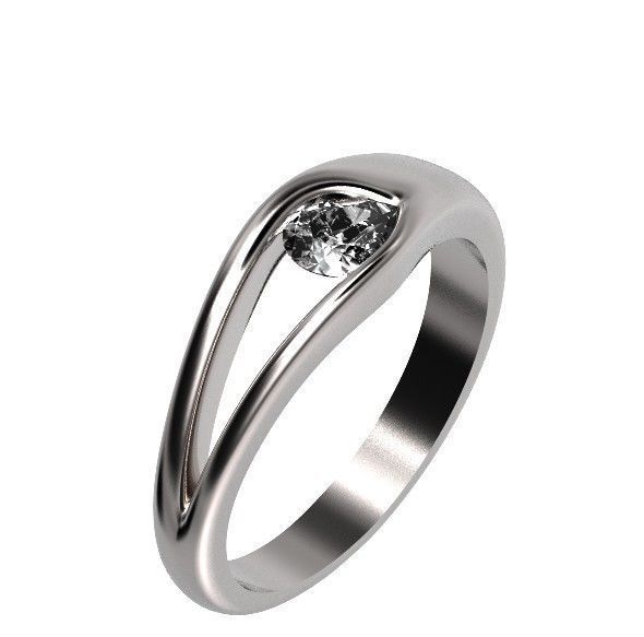 ring Floating Diamond pear 371 3D print model_47