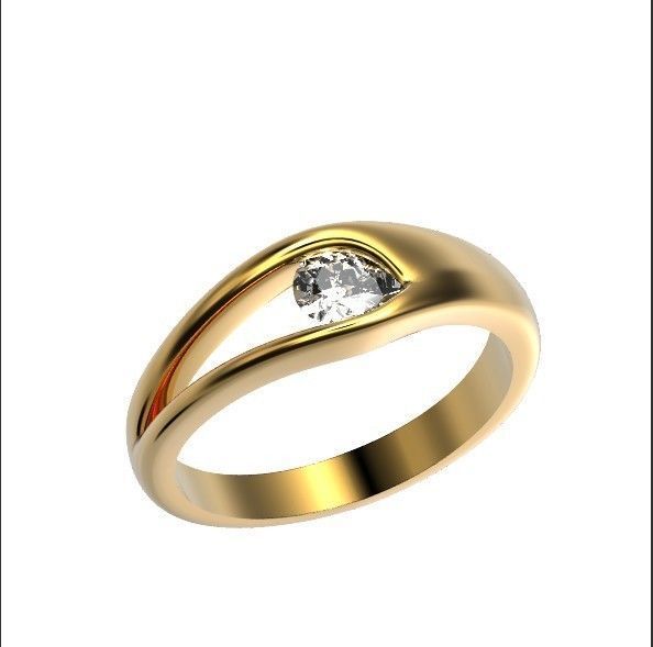 ring Floating Diamond pear 371 3D print model_3