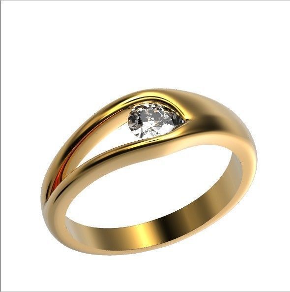 ring Floating Diamond pear 371 3D print model_39
