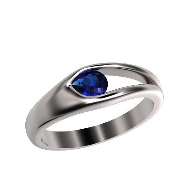 ring Floating Diamond pear 371 3D print model_12