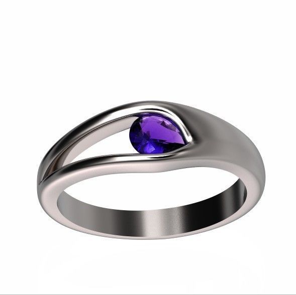 ring Floating Diamond pear 371 3D print model_50