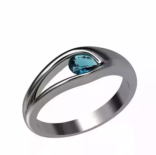 ring Floating Diamond pear   371 3D print model