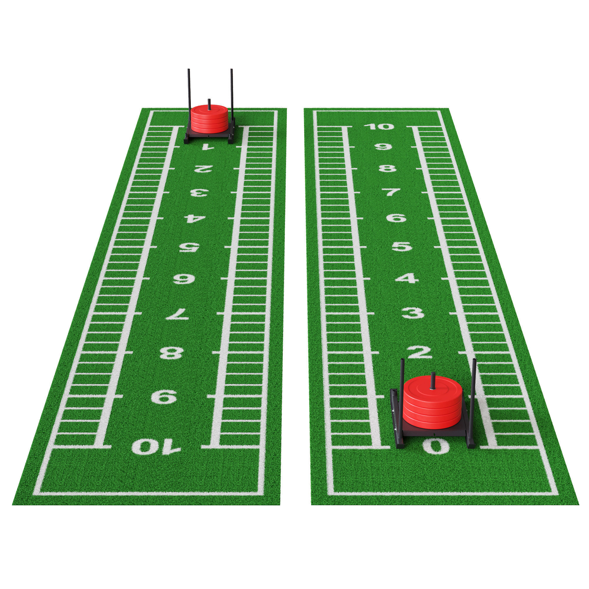 Gym Sports Flooring - Grass Track and Sled 3D model_1