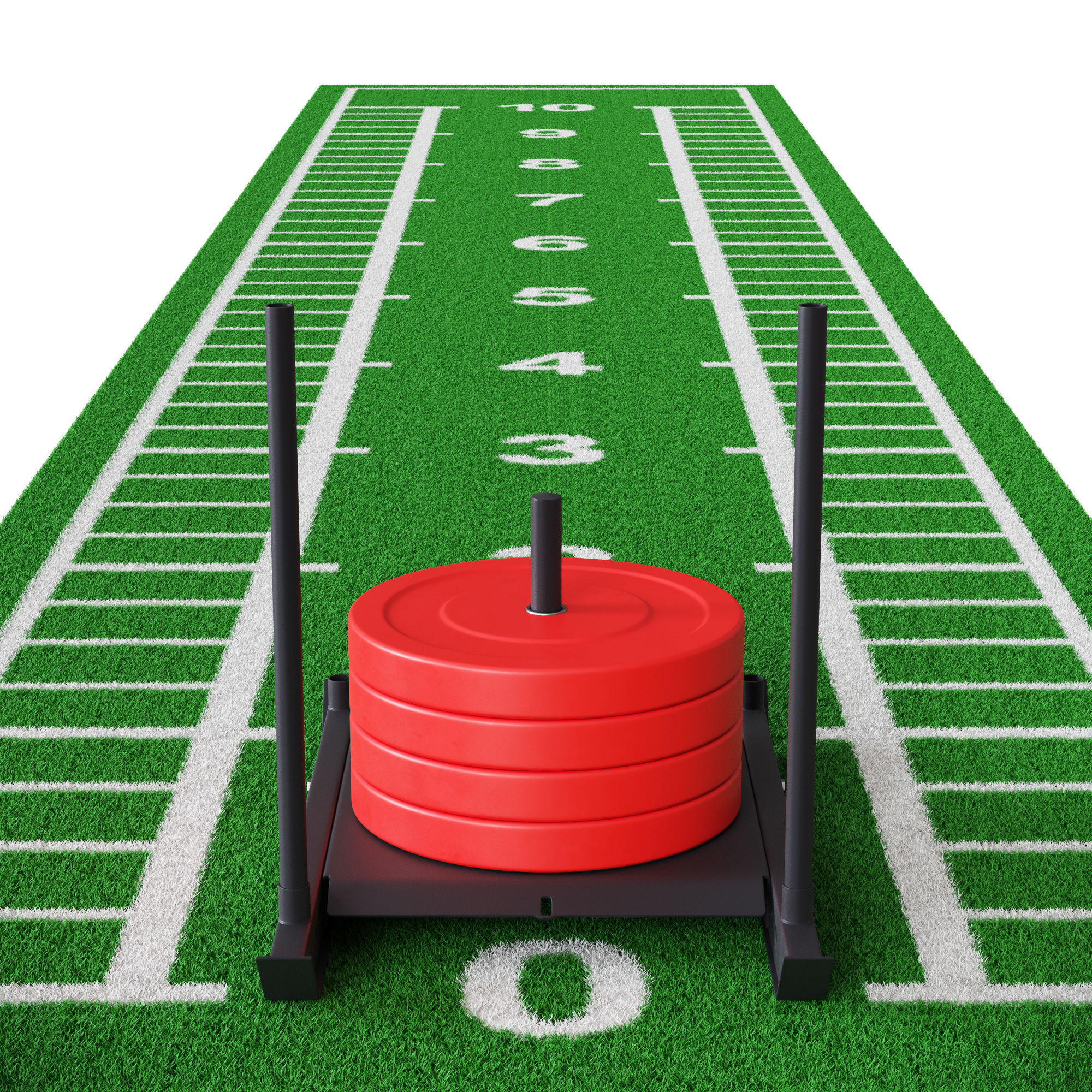 Gym Sports Flooring - Grass Track and Sled 3D model_3