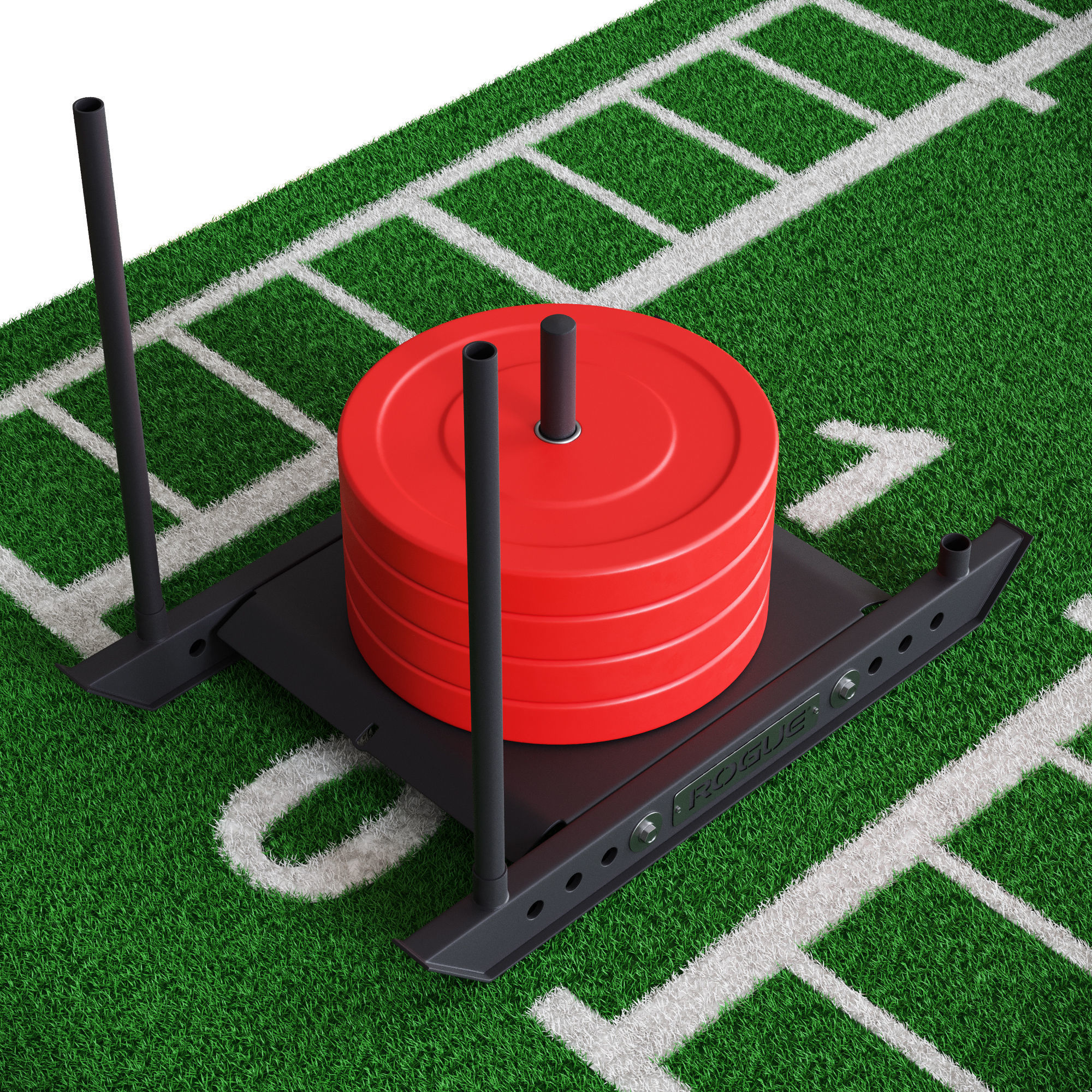 Gym Sports Flooring - Grass Track and Sled 3D model_4