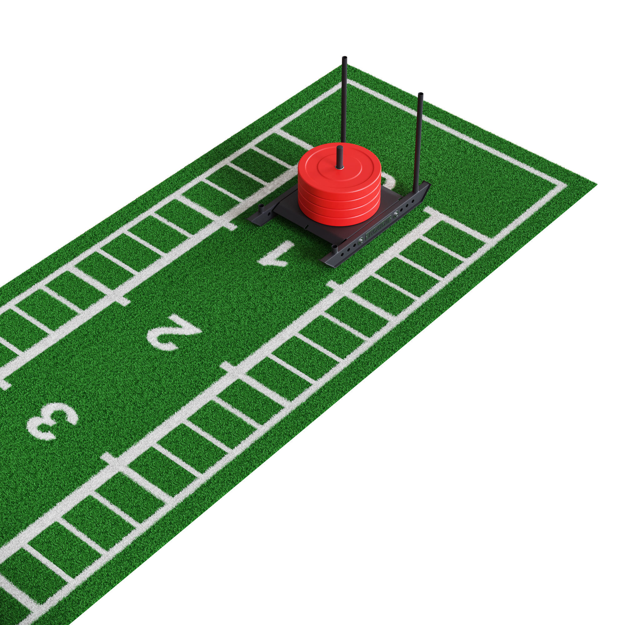 Gym Sports Flooring - Grass Track and Sled 3D model_2