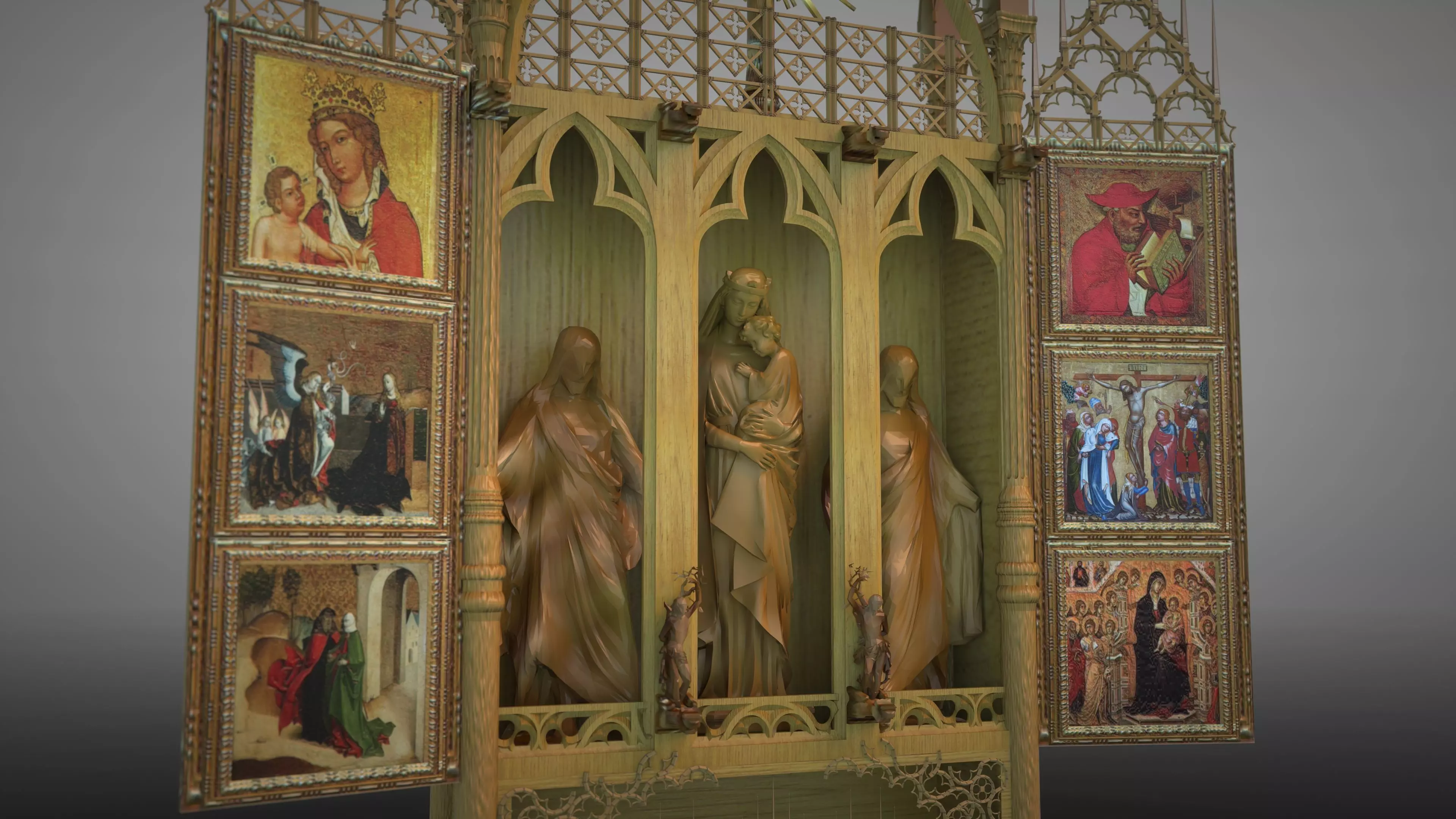 Gothic altar 3D model_0