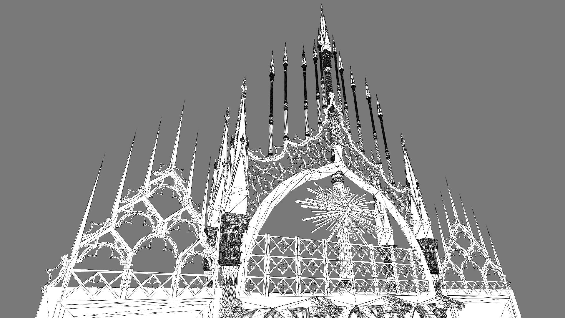 Gothic altar 3D model_8