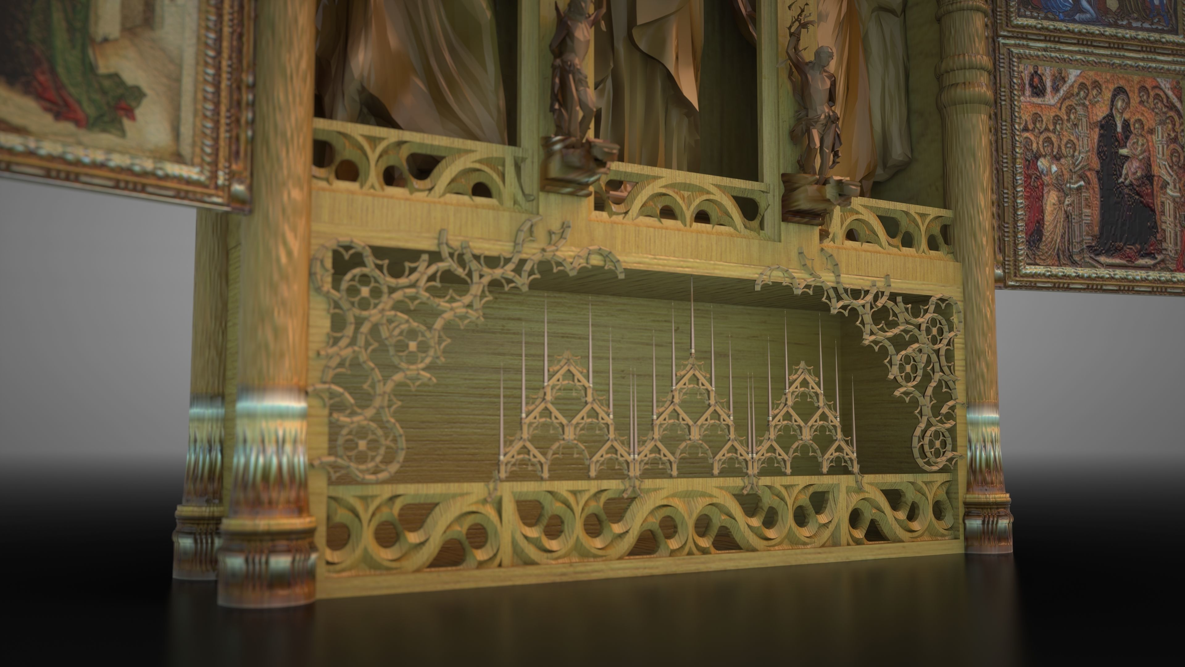 Gothic altar 3D model_2