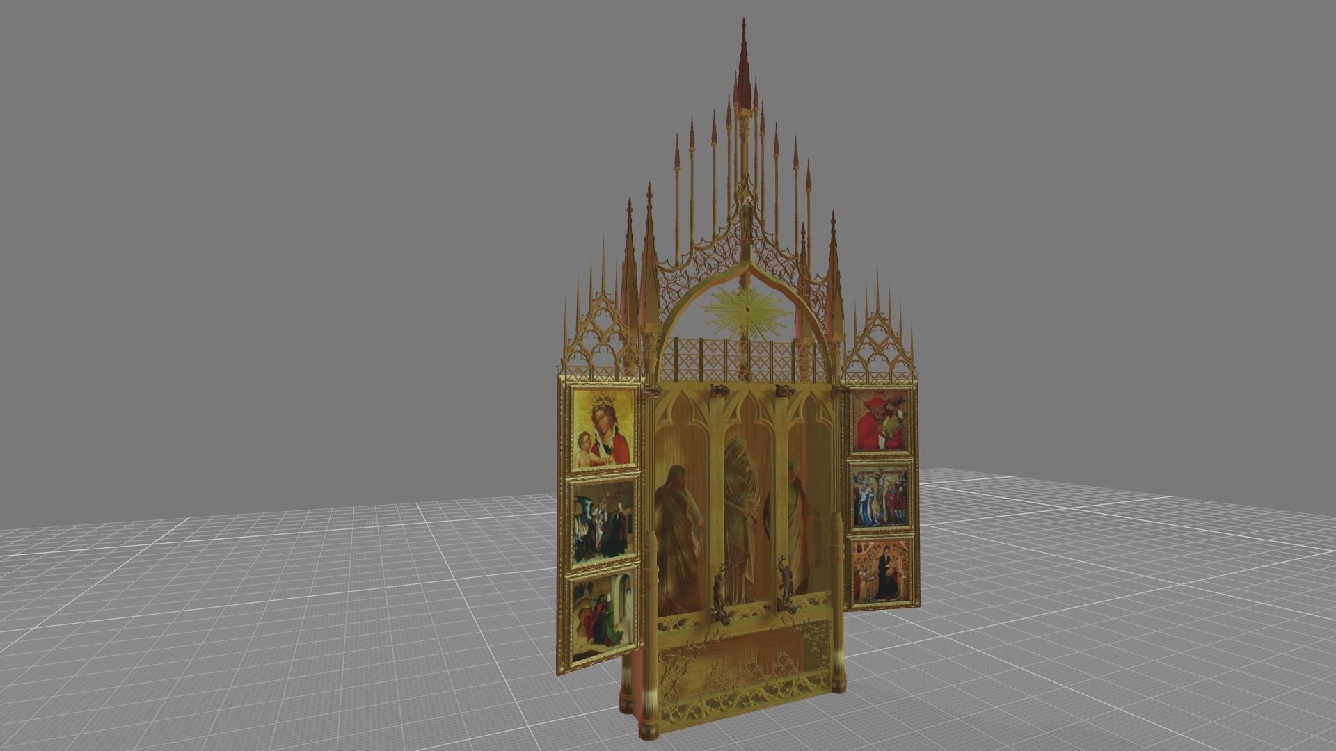 Gothic altar 3D model_5