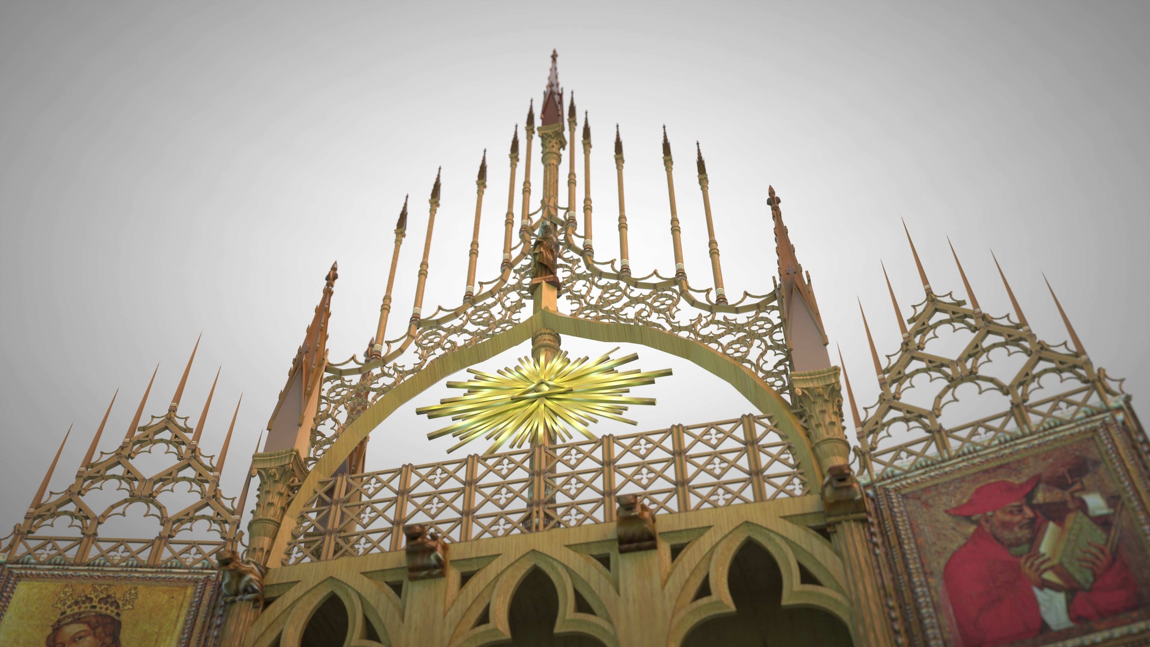 Gothic altar 3D model_1