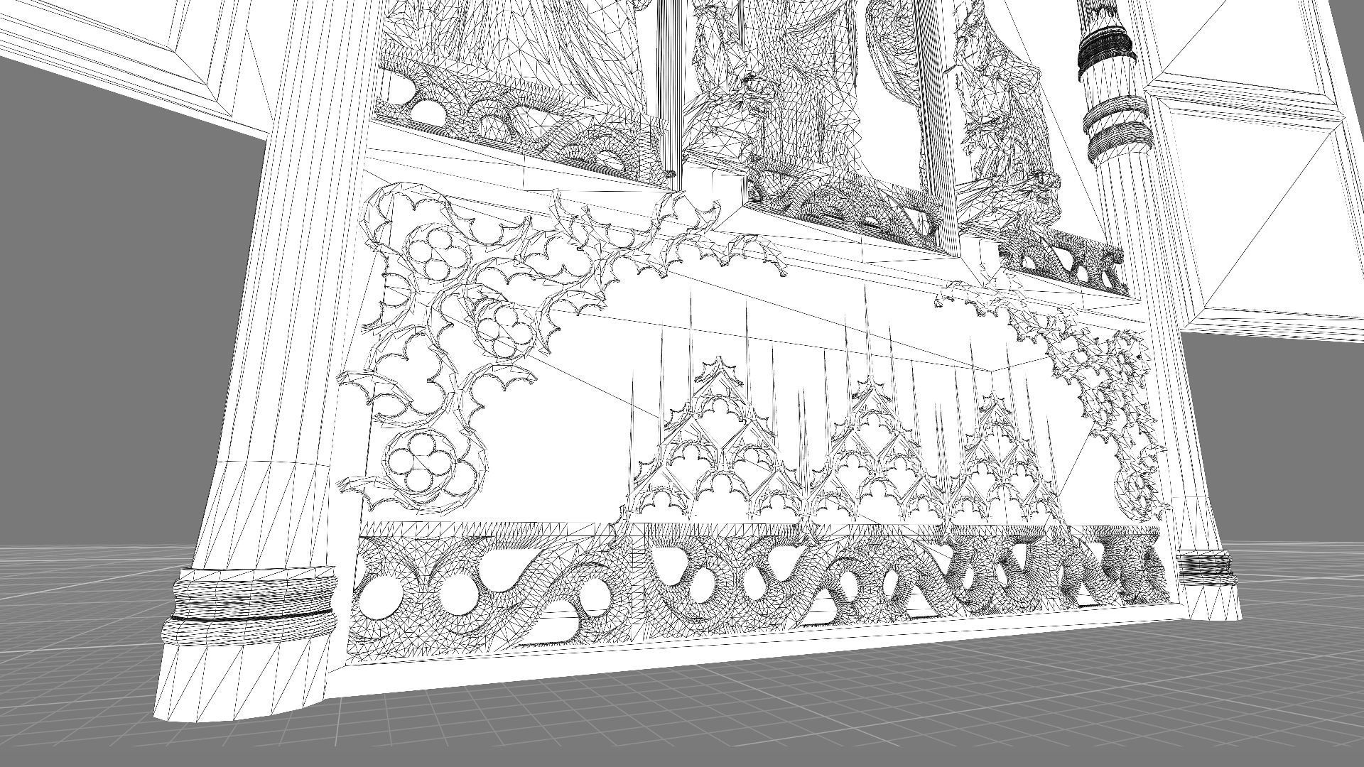 Gothic altar 3D model_7