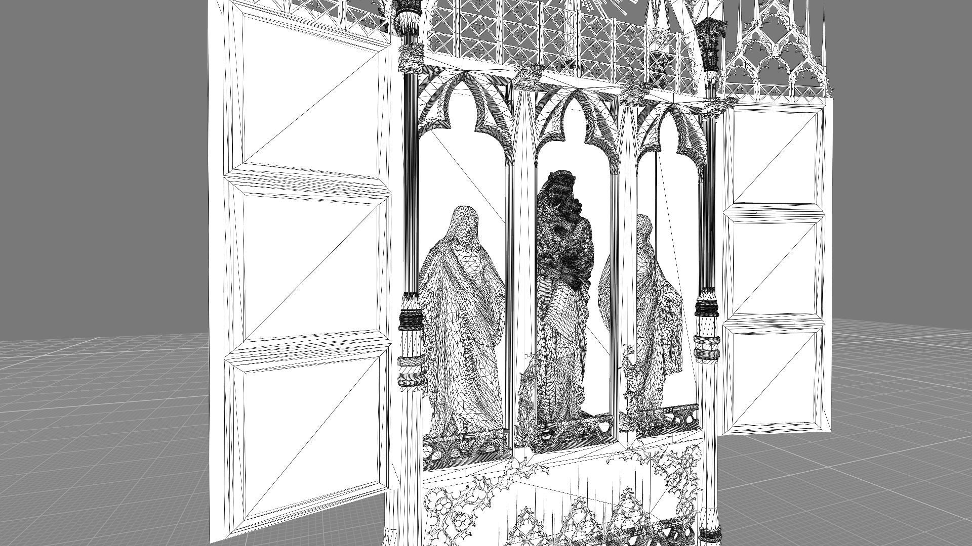 Gothic altar 3D model_6