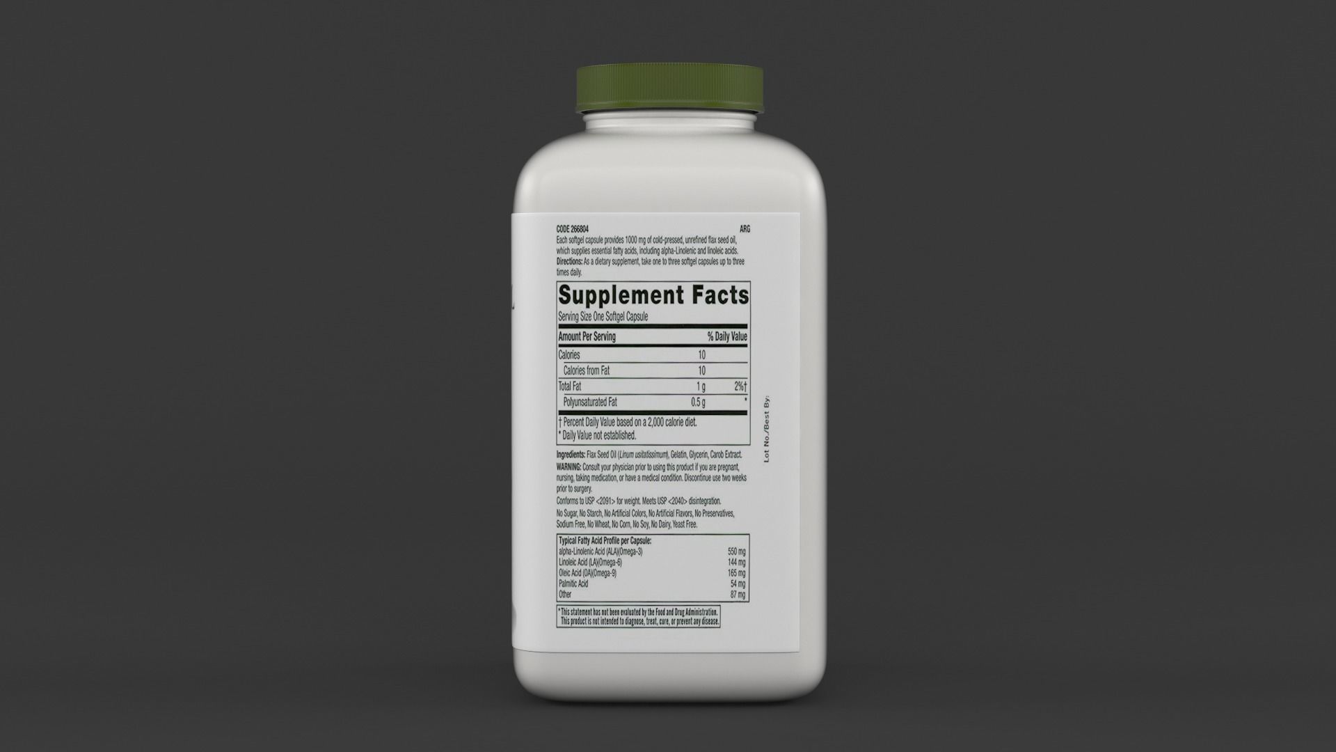 Flax Seed Oil 3D model_2