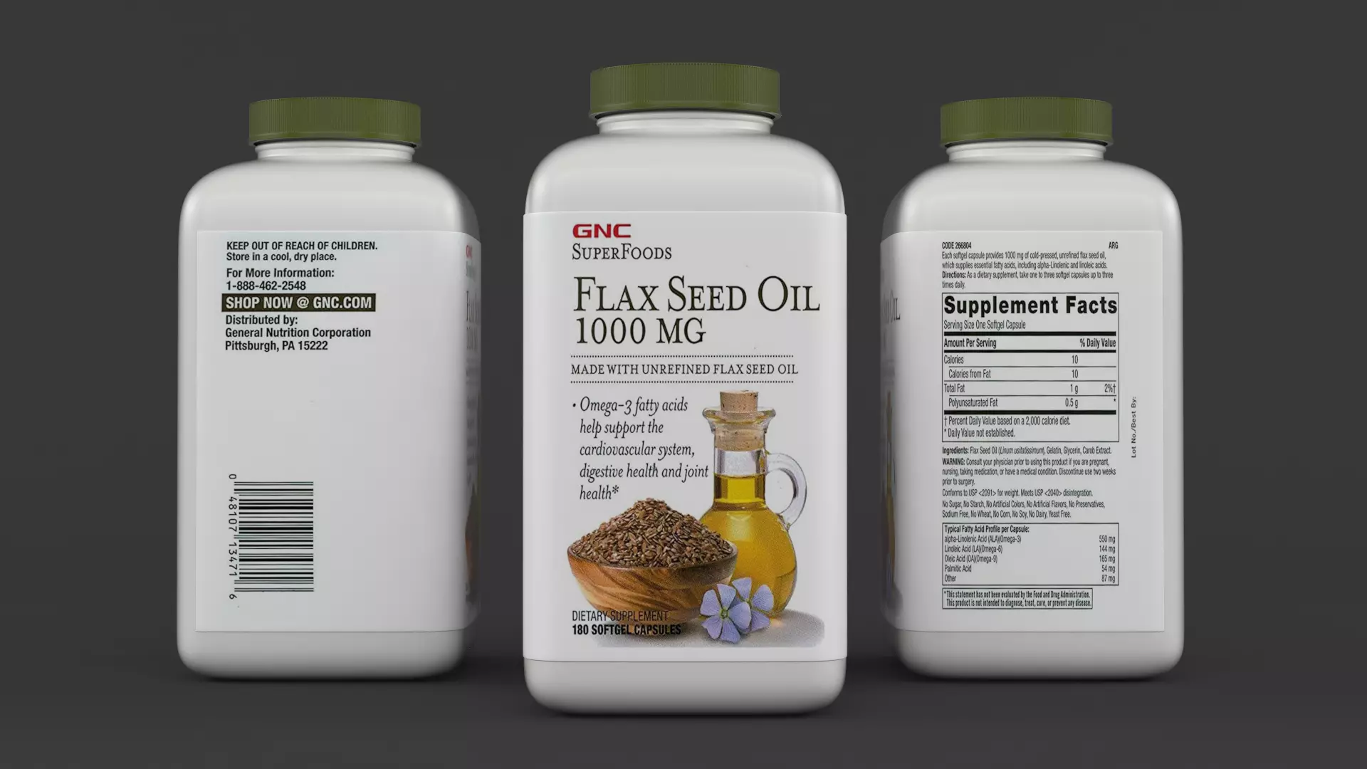 Flax Seed Oil 3D model_0