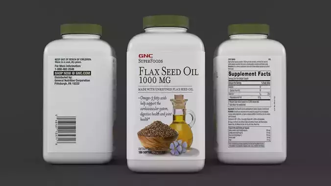 Flax Seed Oil 3D model
