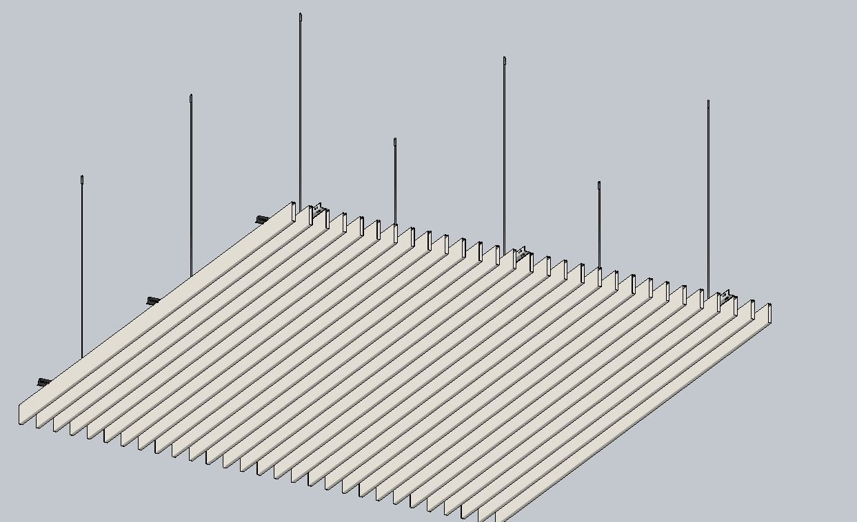 BIM-GC-Baffle Extrusion Suspended Ceiling -From Architect- 3D model_14