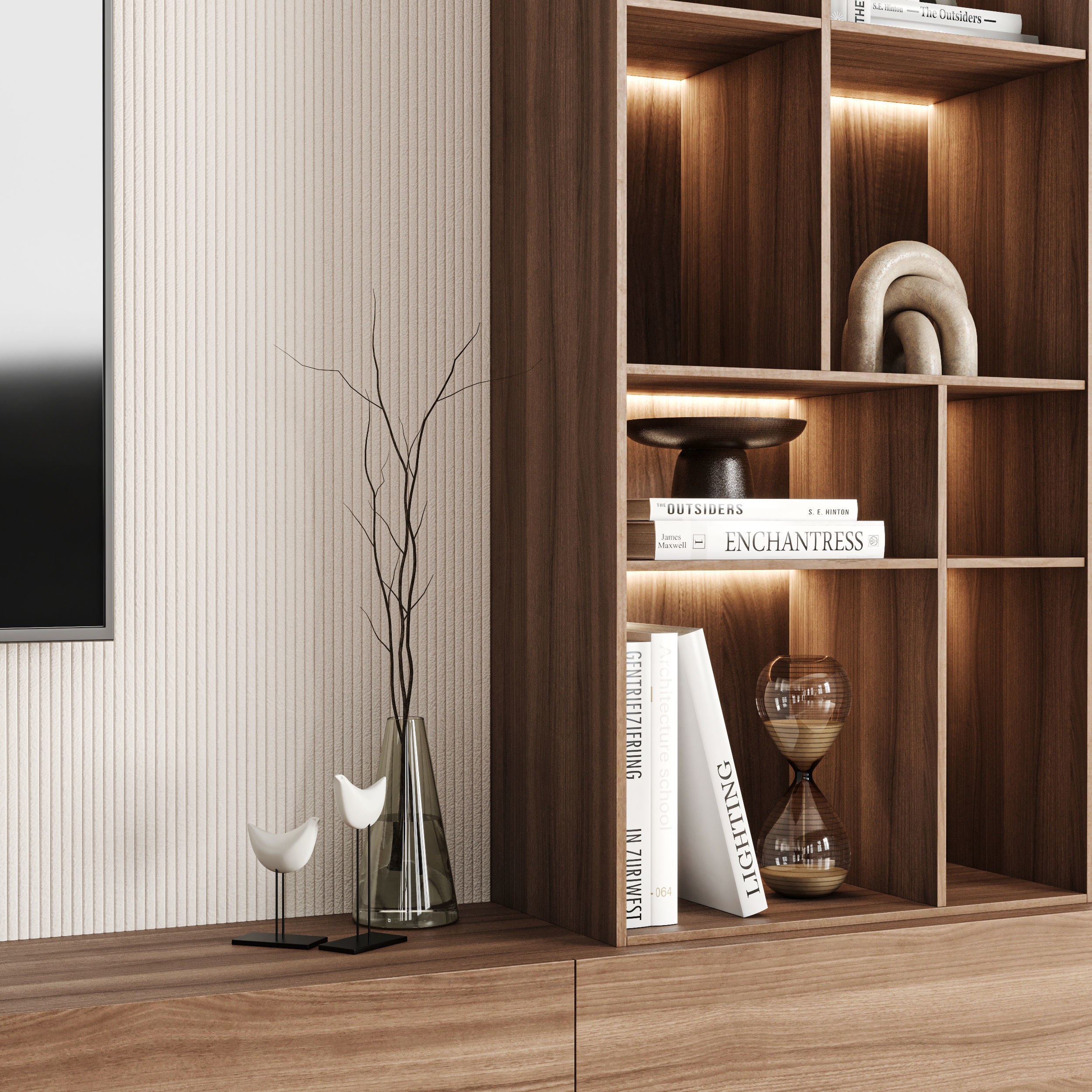 TV Wall 02 3D model_3