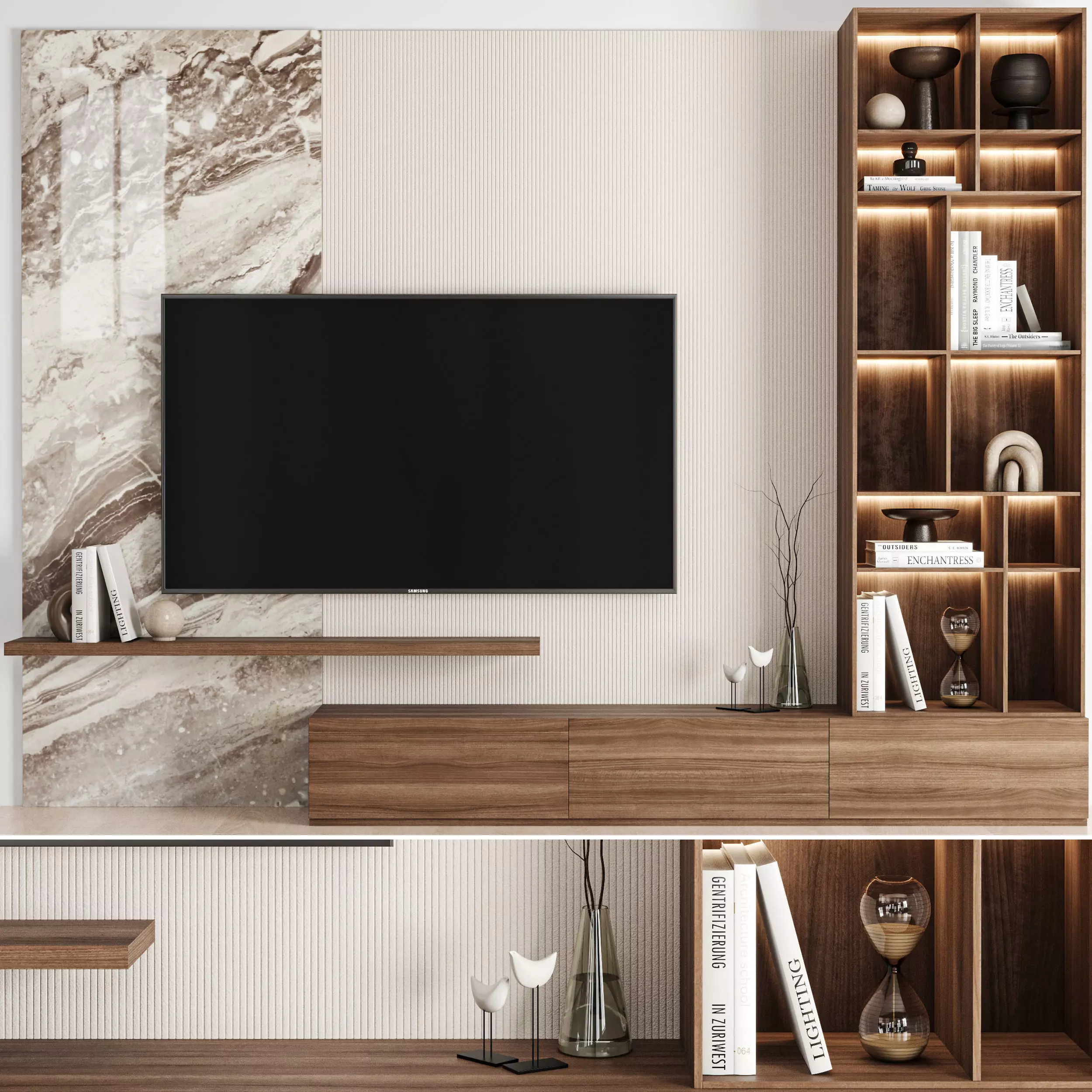 TV Wall 02 3D model_0