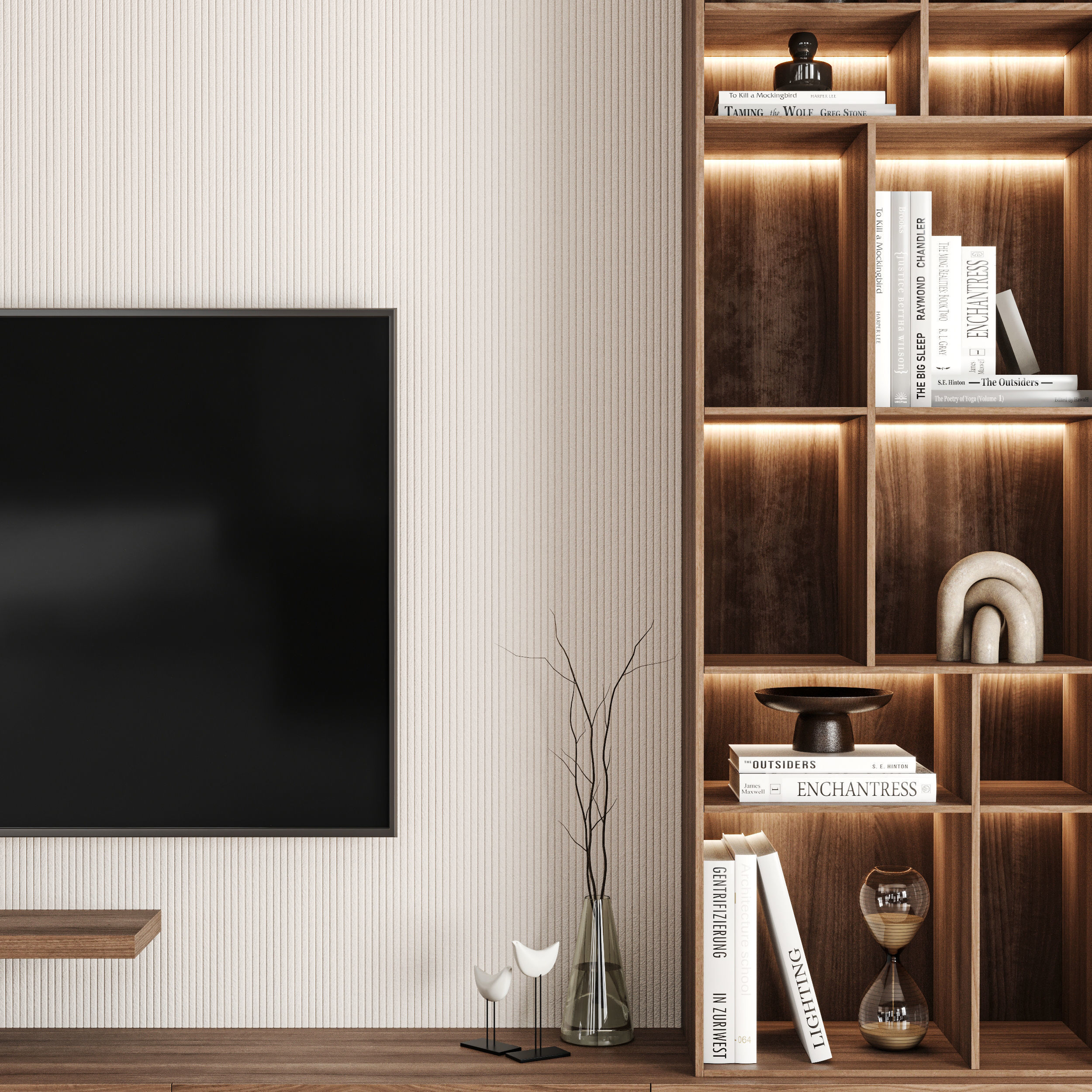 TV Wall 02 3D model_4
