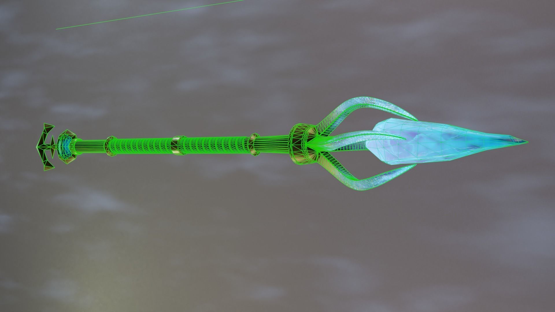 Jaina Proudmoore staff Low-poly 3D model_6