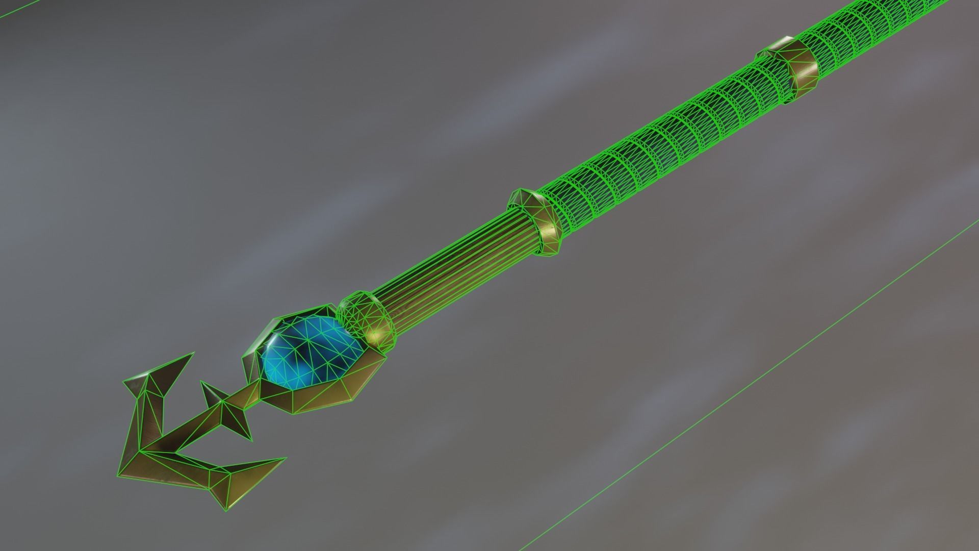 Jaina Proudmoore staff Low-poly 3D model_7