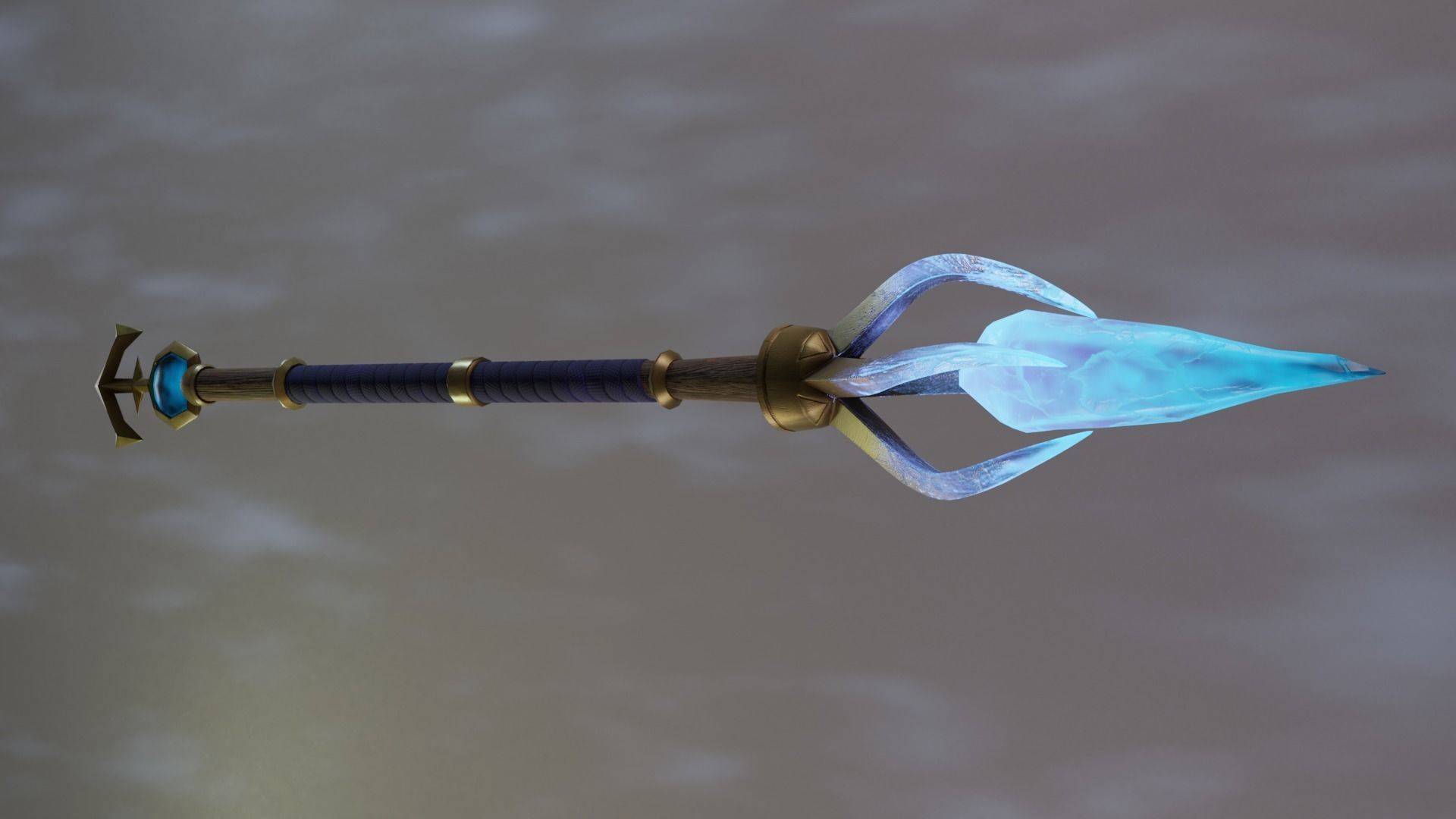 Jaina Proudmoore staff Low-poly 3D model_3