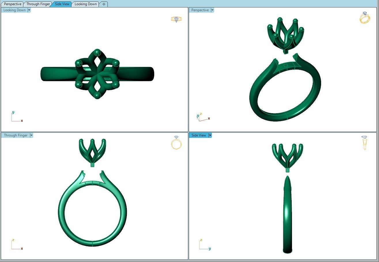 Ring328 solitaire engagement ring gold 3D print model_8