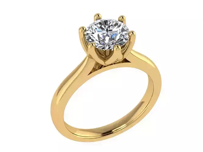 Ring328 solitaire engagement ring gold